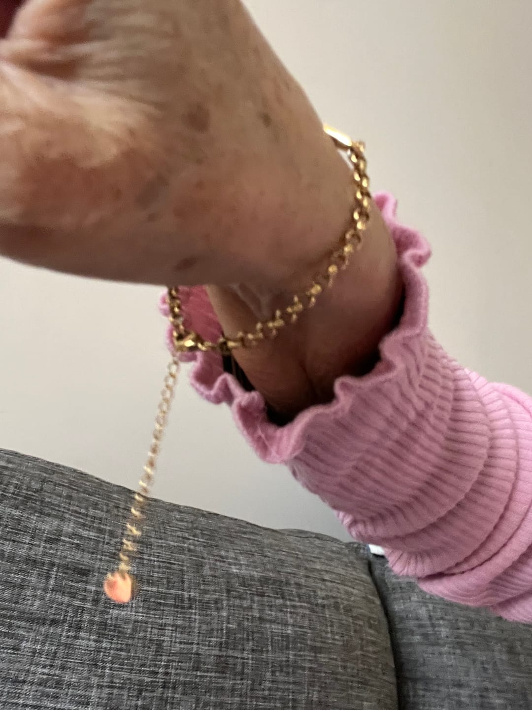 Customer photo review of Gold Colour Medical Alert Bracelet with Medical Charm