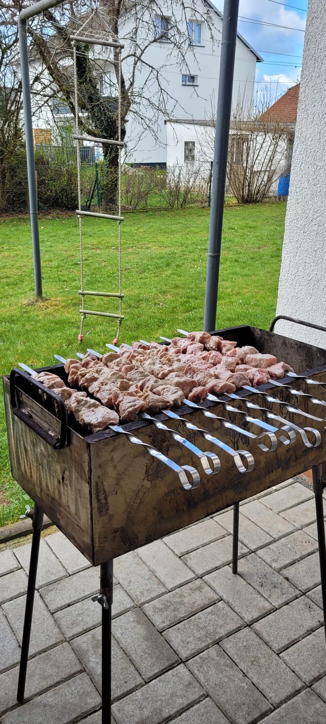Customer photo review of Schweine-Schaschlik Klassiker – mit Zwiebeln, Pfeffer & Essig | mySchaschlik
