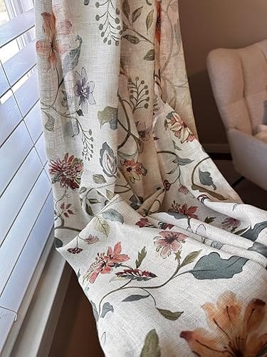 Customer photo review of Hattie Floral Linen Blend Curtains