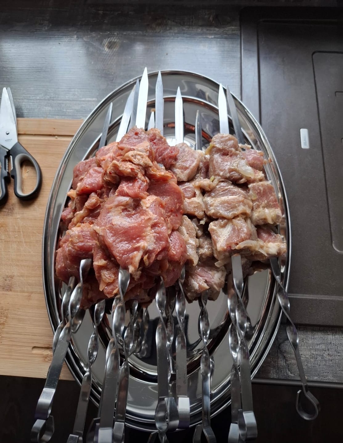 Customer photo review of Schweine-Schaschlik Original - Mayonnaise Zwiebel Kräuter Marinade | mySchaschlik