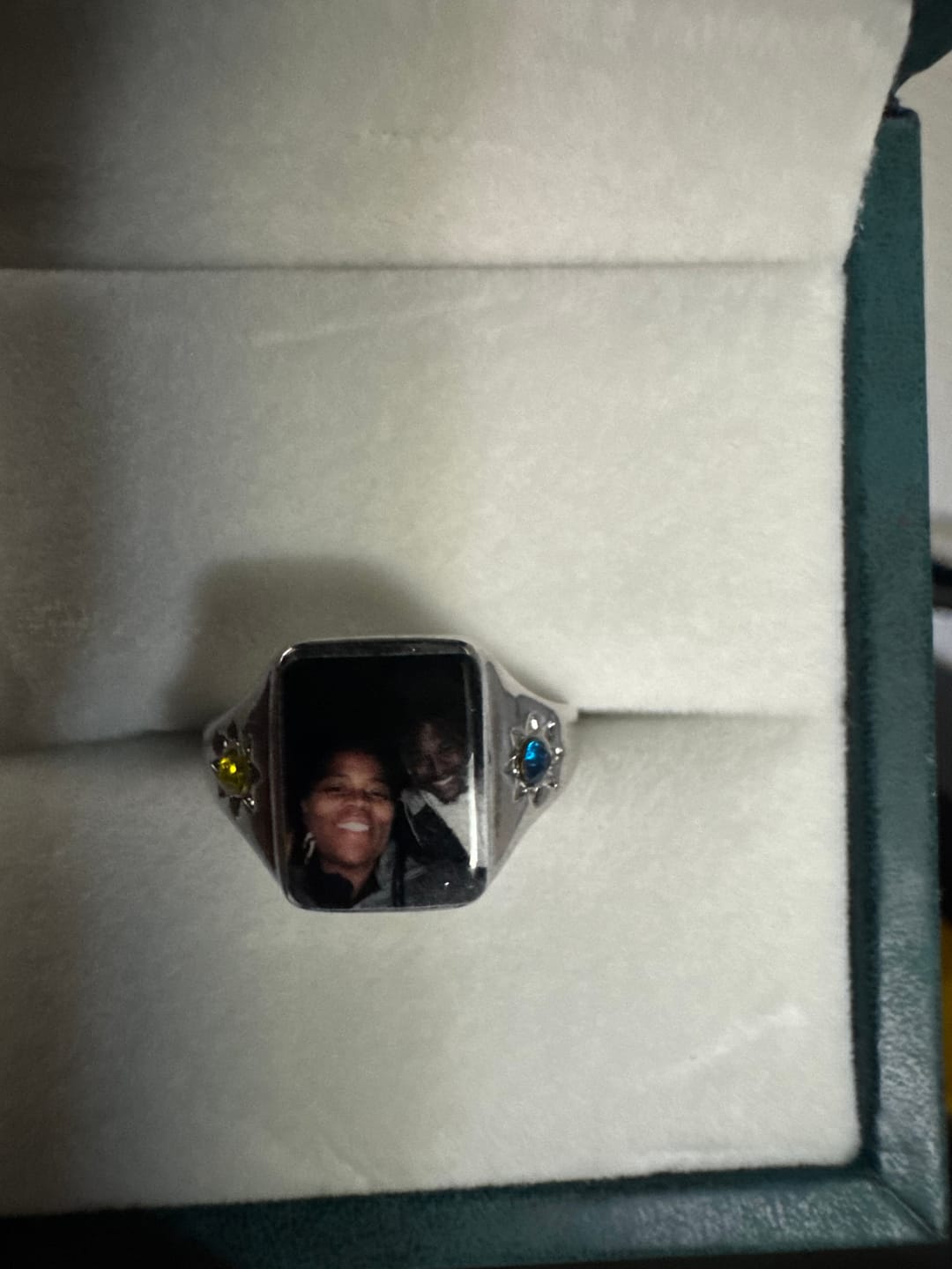 Customer photo review of Personalized Photo Birthstone Custom Ring