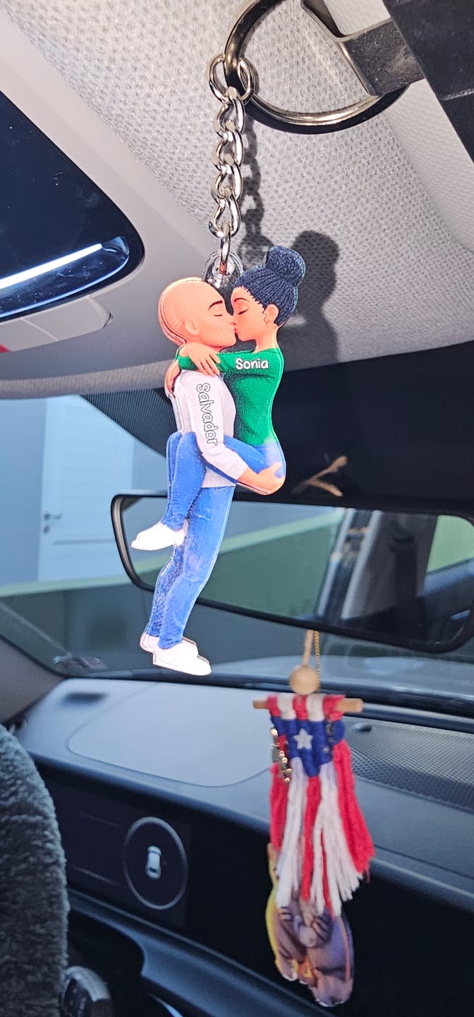 Customer photo review of Kissing Couple - Personalized Keychain, Gift for Couple