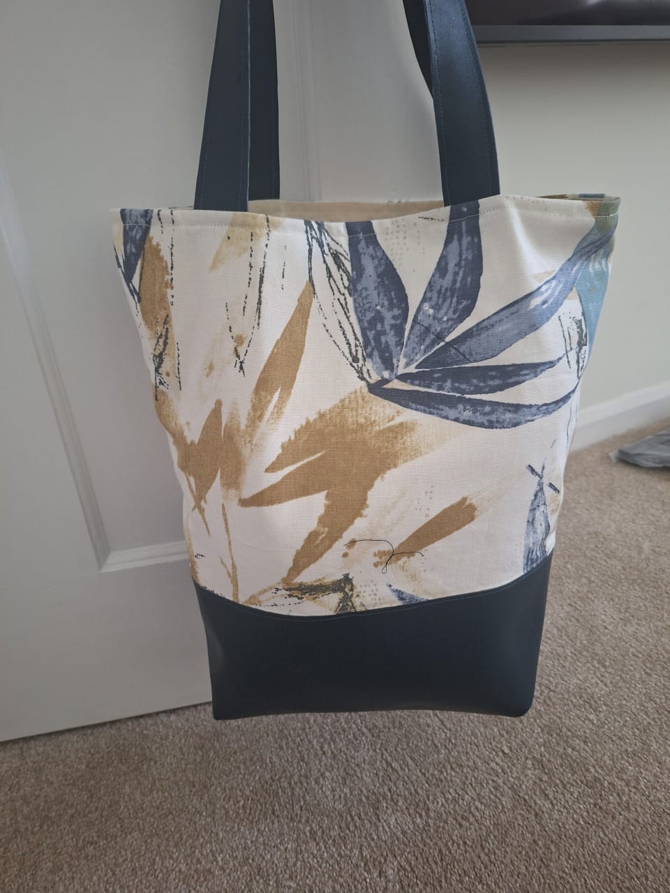 Customer photo review of Plain Upholstery Faux Leather Fabric