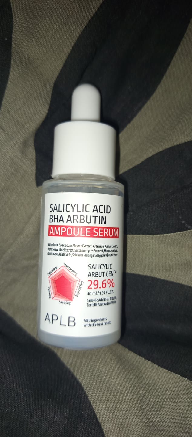 Customer photo review of Balinošs serums ar salicilskābi un arbutīnu APLB Salicylic Acid BHA Arbutin Ampoule Serum