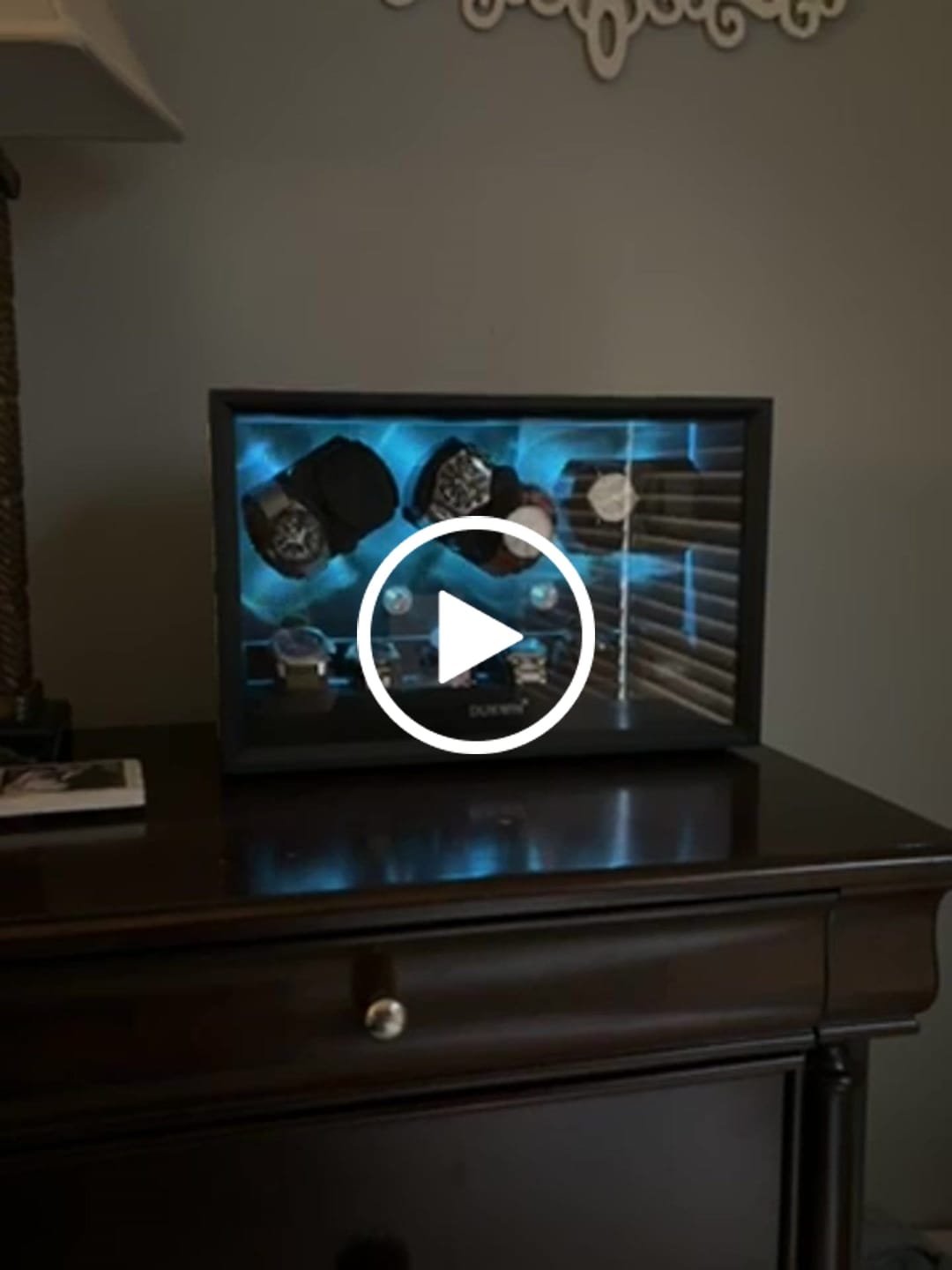 Customer video review of 6 + 6 Watch Winder with Extra Storages Aurora Blue Light Quiet Motors - Black