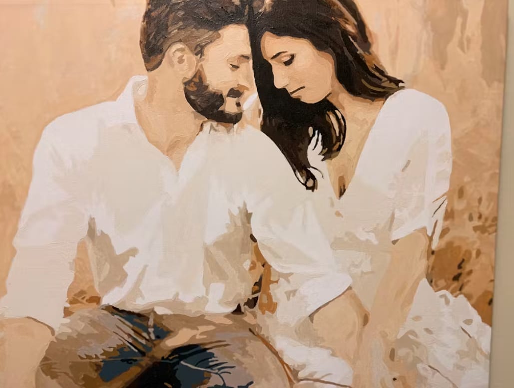Customer photo review of Custom Paint By Numbers - Personalized Portraits Art
