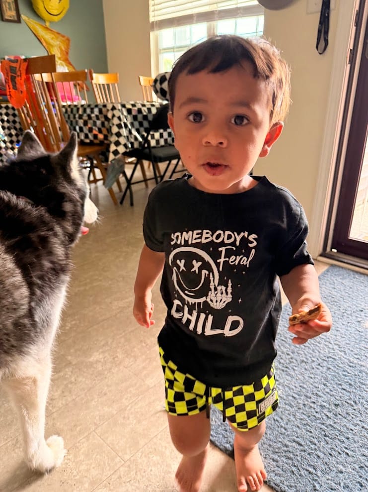 Customer photo review of Hybrid Swim Trunks in Neon Electric Lime + Black Checkered