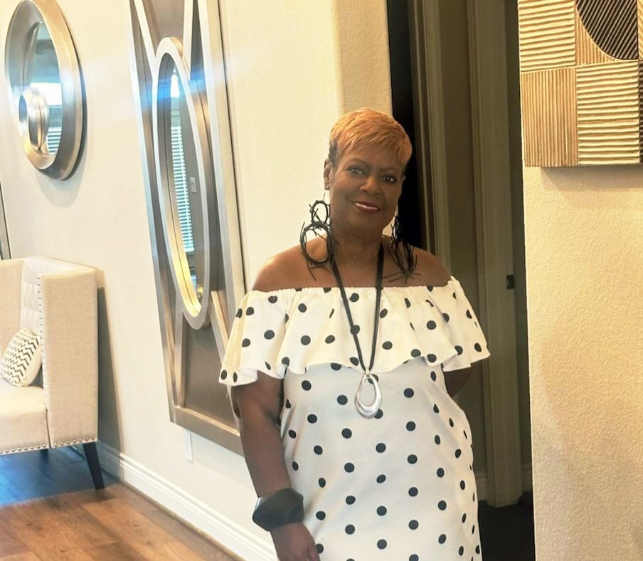 Customer photo review of Loose Falbala Polka-Dot Off-The-Shoulder Maxi Dresses