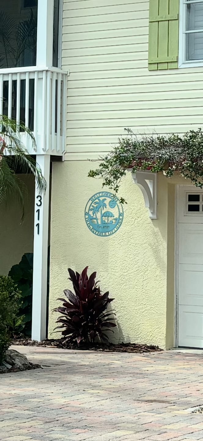Customer photo review of Beach Palm Metal Sign