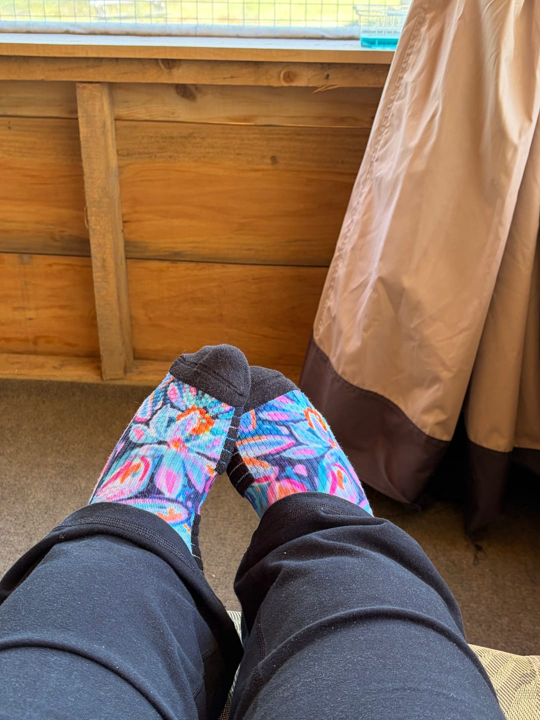 Customer photo review of Cherry Blossoms Ankle Compression Socks