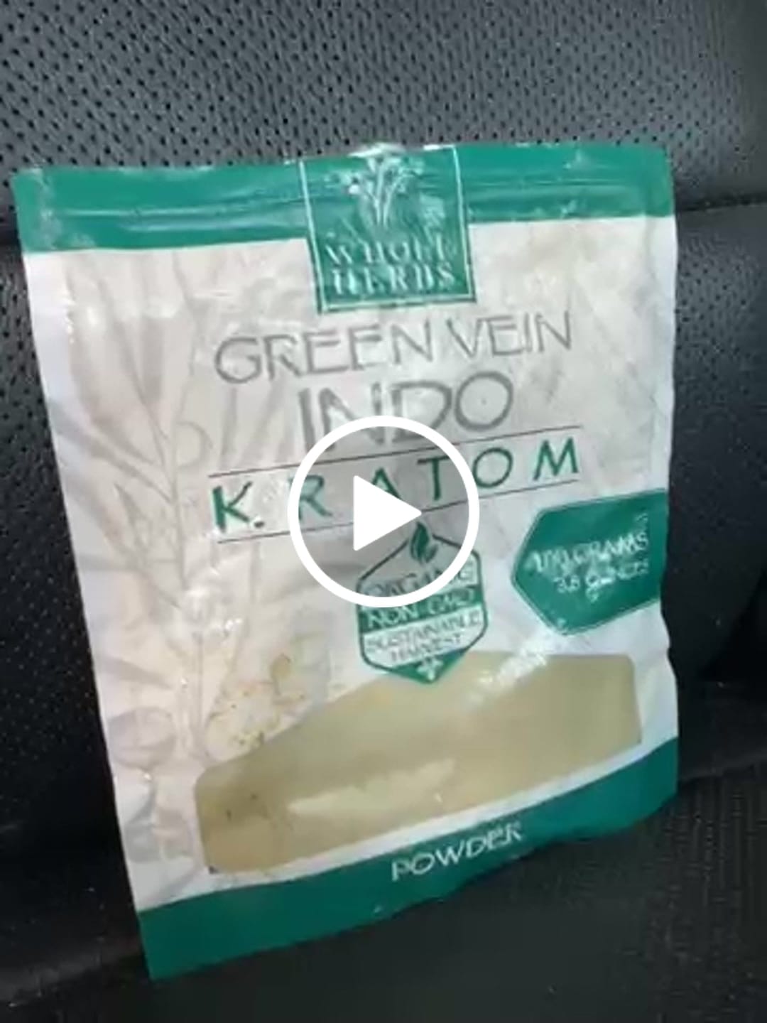 Customer video review of Whole Herbs Green Vein Indo Kratom Powder