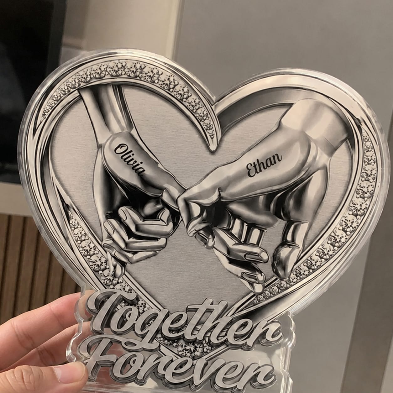 Customer photo review of Together Forever - Personalized Custom Shape Acrylic Plaque - Romantic Gift For Couples, Husband And Wife, Him And Her