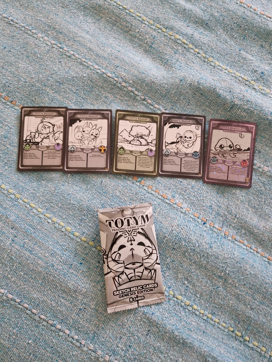 Customer photo review of Sketch Relic: Genesis Edition | Collectible Card Packs