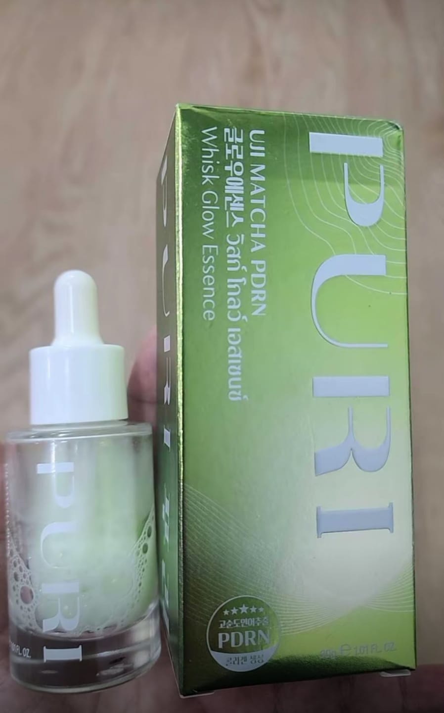 Customer photo review of [Duo Matcha PDRN] เอสเซนส์ผิวแข็งแรง และ เซรั่มผิวบาวซ์ Uji Matcha PDRN Essence + Matcha PDRN Exosome Bounce Serum