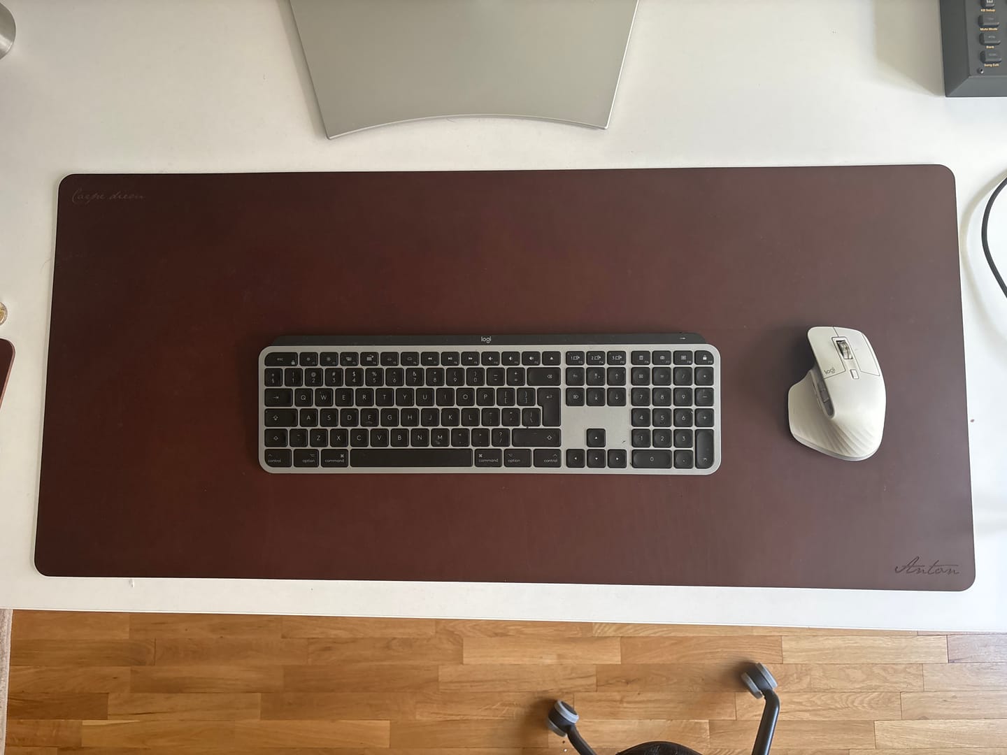 Customer photo review of Leather Desk Pad - Large Plus