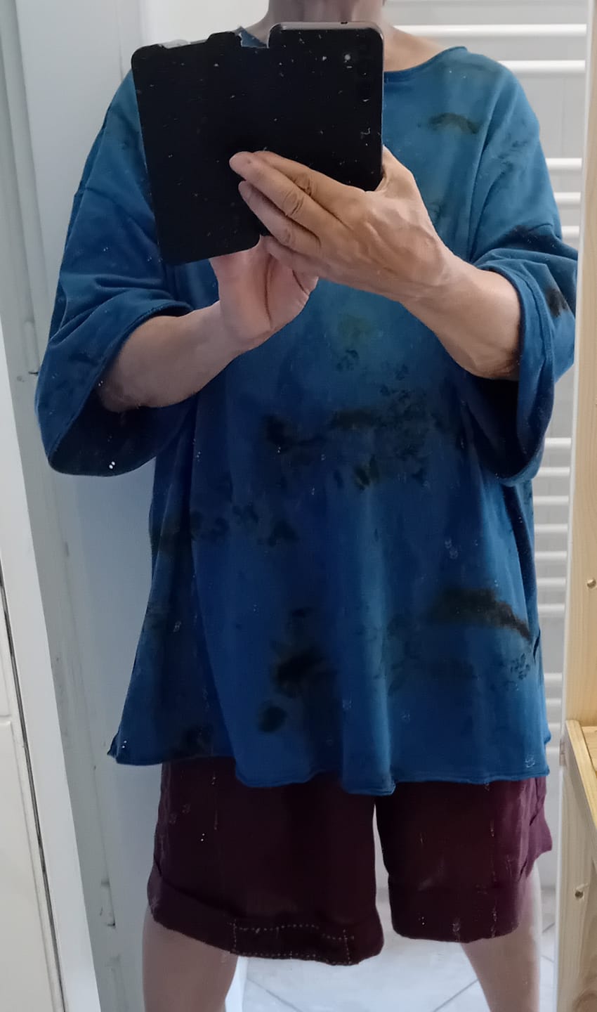 Customer photo review of Plus Size Women Autumn Vintage O-Neck Tie-dye Cotton Blouse