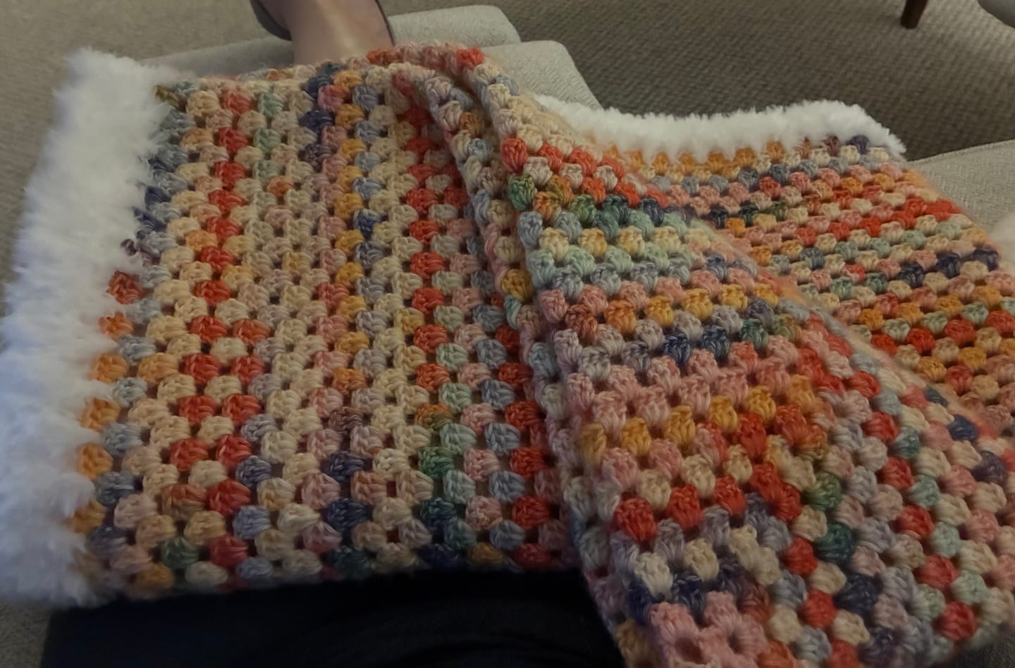 Customer photo review of CrochetPark™ Rainbow Blanket Kit