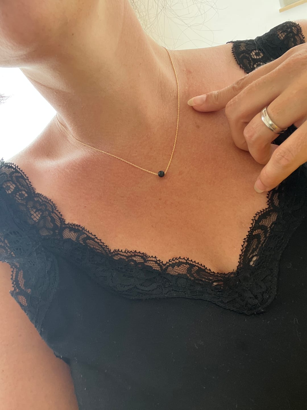 Customer photo review of Turmalin Halskette - Geschliffen S925 Silber Gold legiert