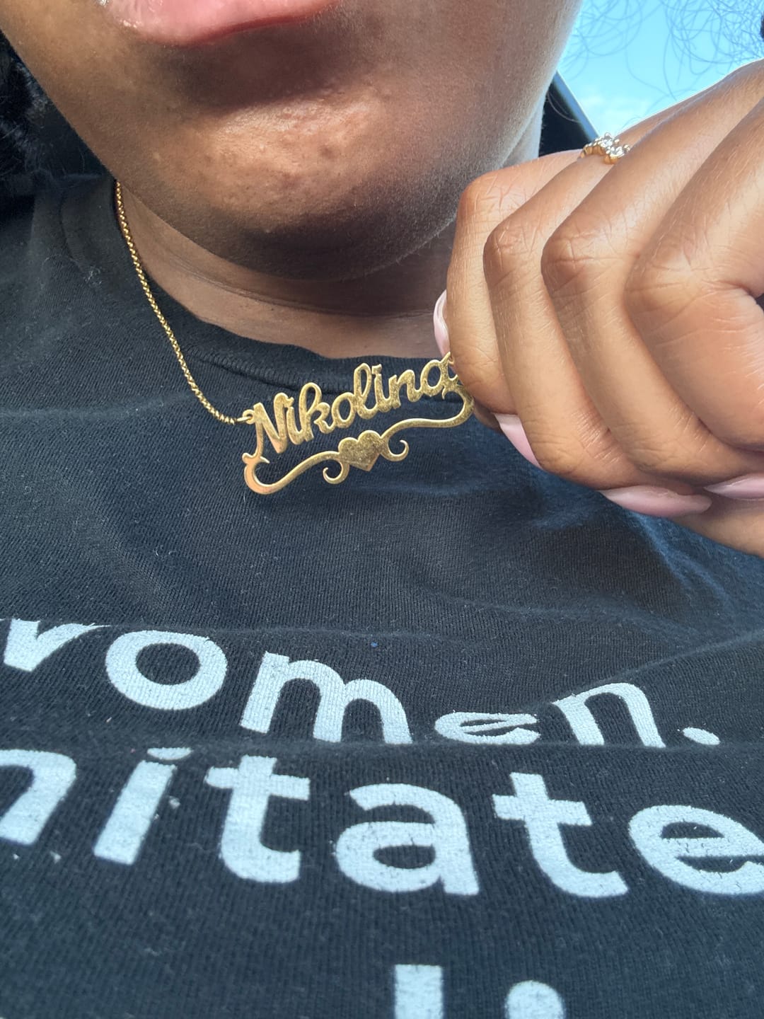 Customer photo review of Love Heart Name Necklace