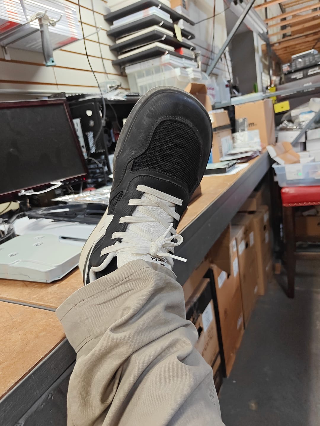 Customer photo review of Heather - Wide Toe Sneakers