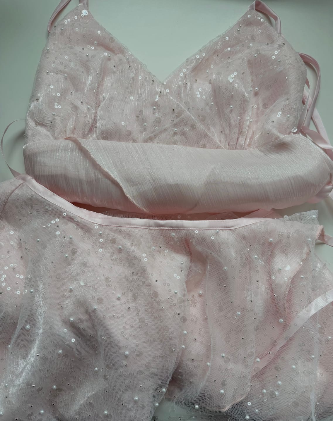 Customer photo review of Pirouette Babydoll Wrap Skirt (Sequin Pink)