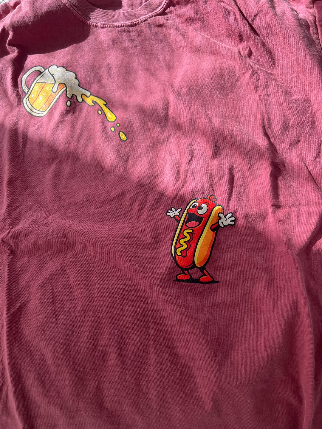 Customer photo review of Hotdog Beer Chug — Premium Tee