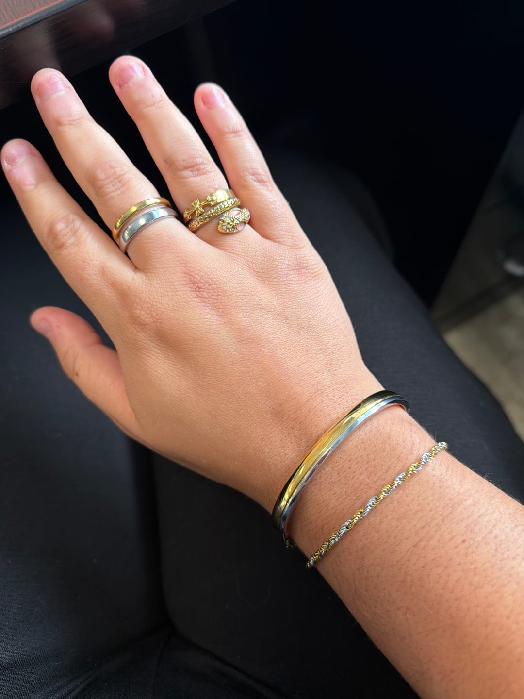 Customer photo review of Two Tone Everyday Bangle