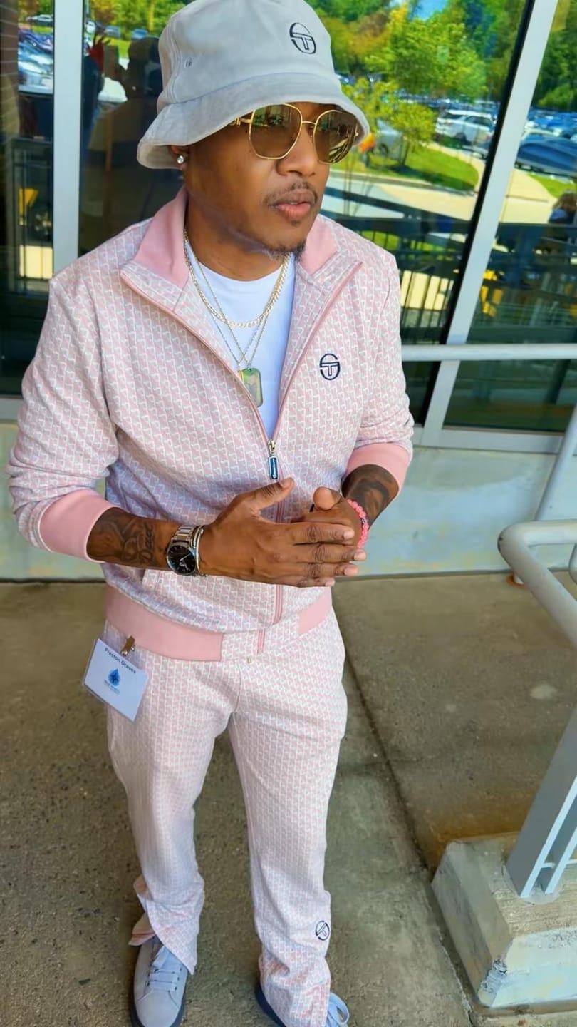 Customer photo review of Paolo Knit Track Pant- Pale Mauve