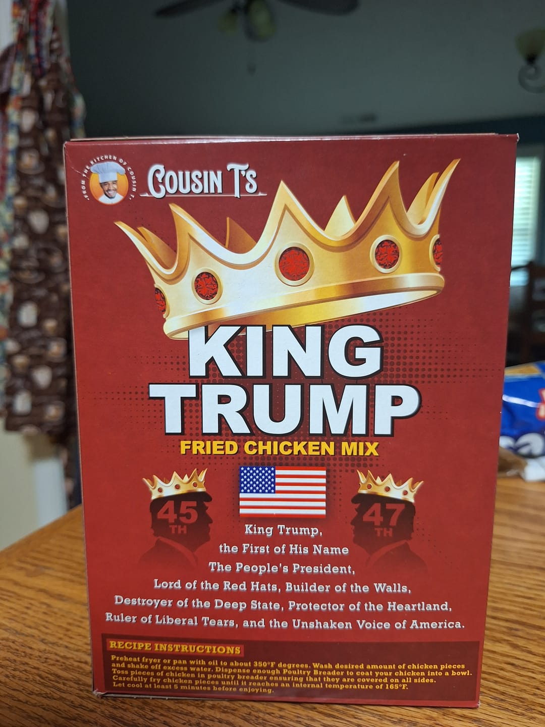 Customer photo review of Cousin T’s Gourmet King Trump Fried Chicken Mix