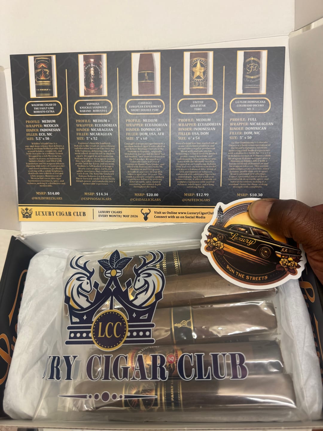 Customer photo review of Platinum Subscription Luxury Cigars Monthly