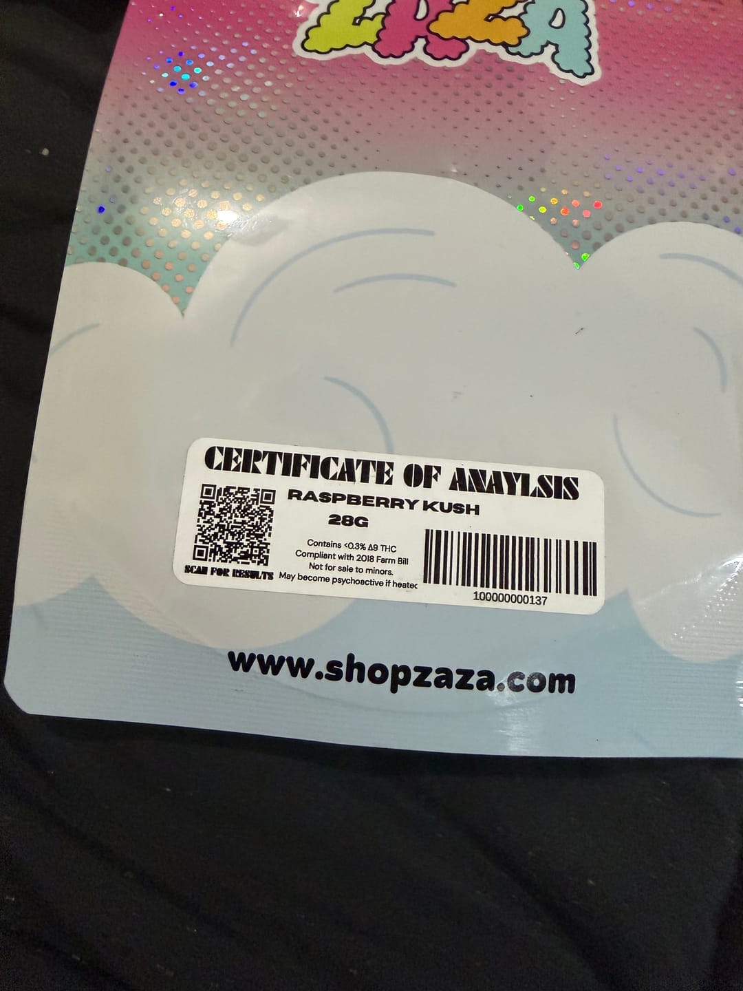 Customer photo review of Raspberry Kush - 28 Grams - Indica
