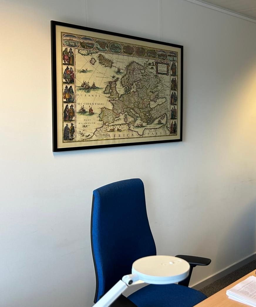 Customer photo review of Old Map of Europe by Willem Blaeu, 1630: Dutch Masterpiece, Cultural Illustrations, Mythical Elements