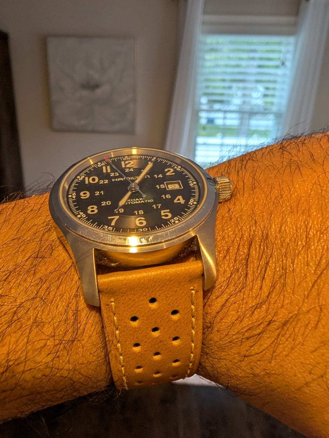 Customer photo review of Leather Sport Grip - Caution Tan