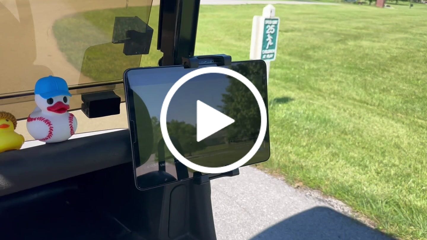 Customer video review of Shaft Caddy 1.0 | Golf Cart Phone & Tablet Holder