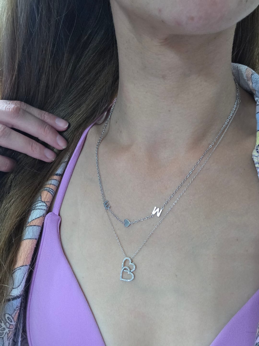 Customer photo review of Custom Sideways Initial Necklace