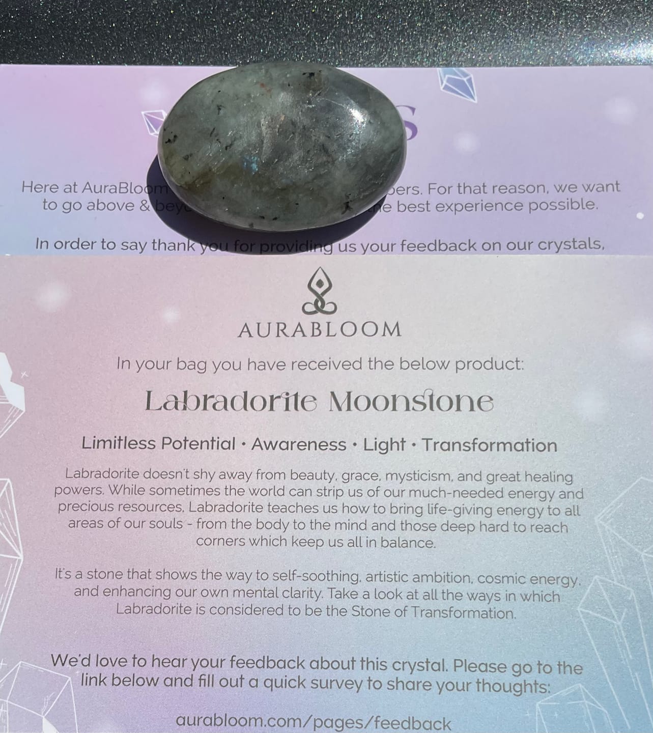 Customer photo review of Crystal Meditation Masterclass Offer