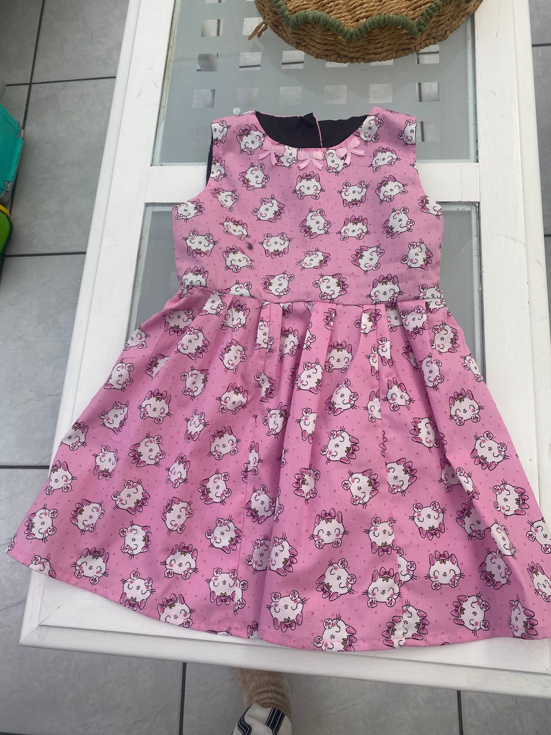 Customer photo review of Kitty Faces Rose & Hubble Cotton Poplin Fabric