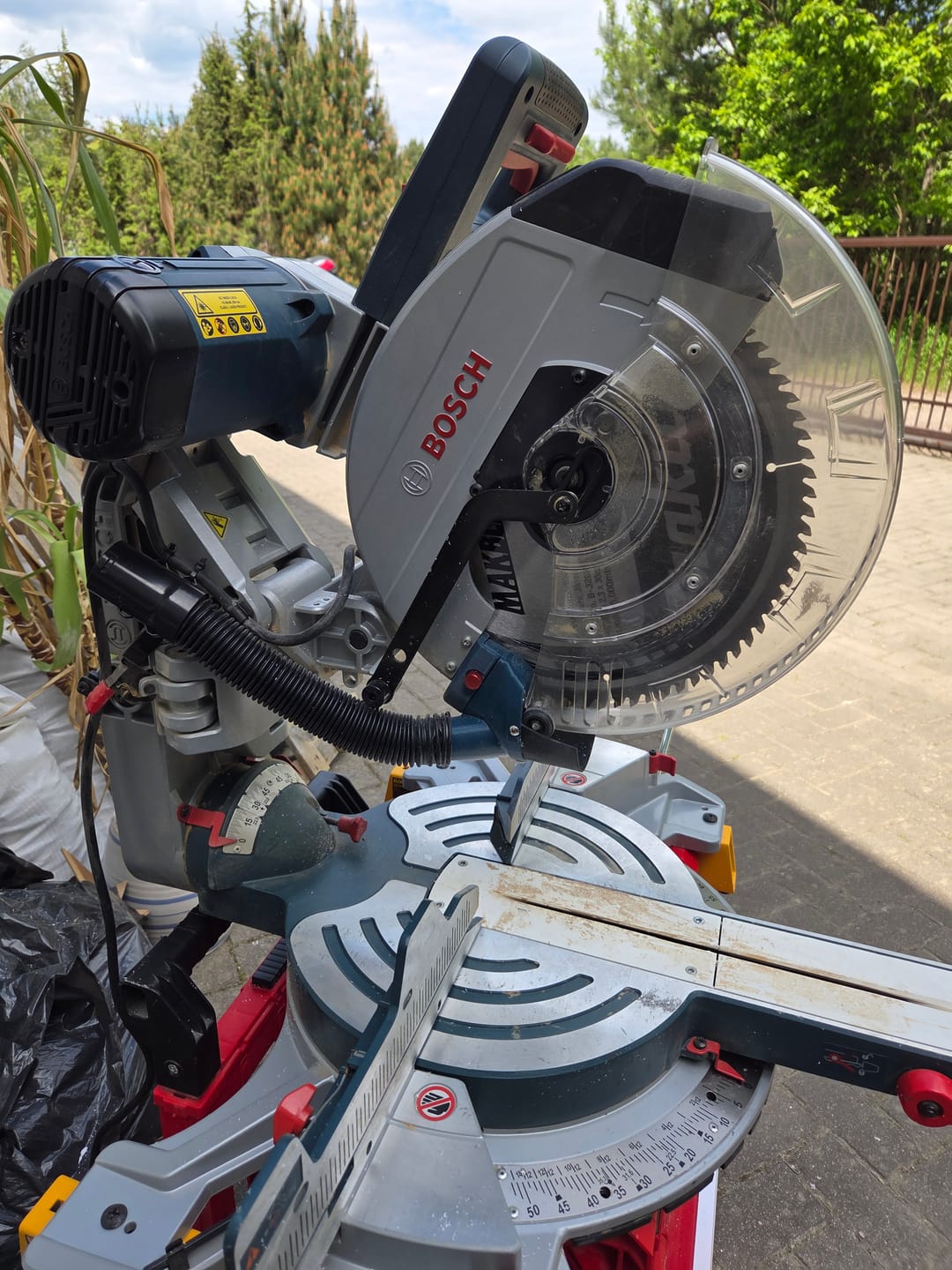 Customer photo review of Dust Collection Chute for Bosch Axial Glide Miter Saw