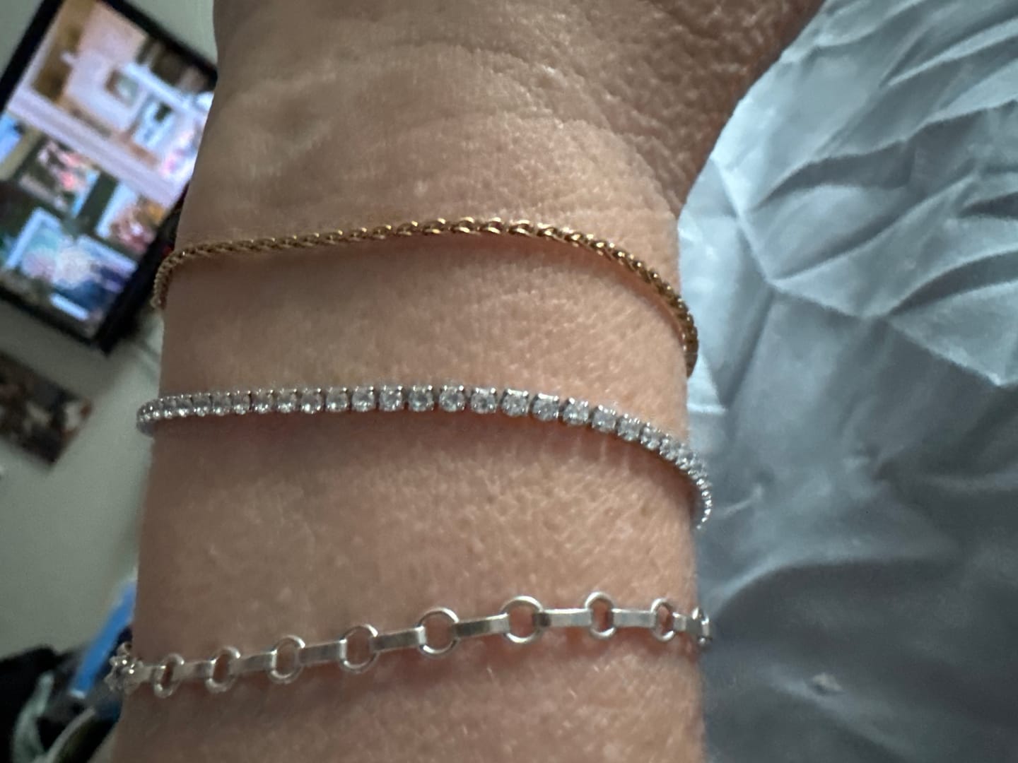 Customer photo review of Minimal Tennis Bracelet
