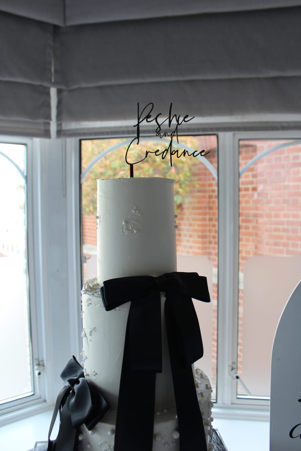 Customer photo review of Acrylic Personalised Wedding Cake Topper