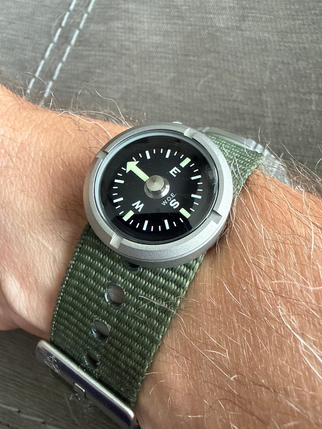 Customer photo review of W.O.E. Submersible Wrist Compass 2.0