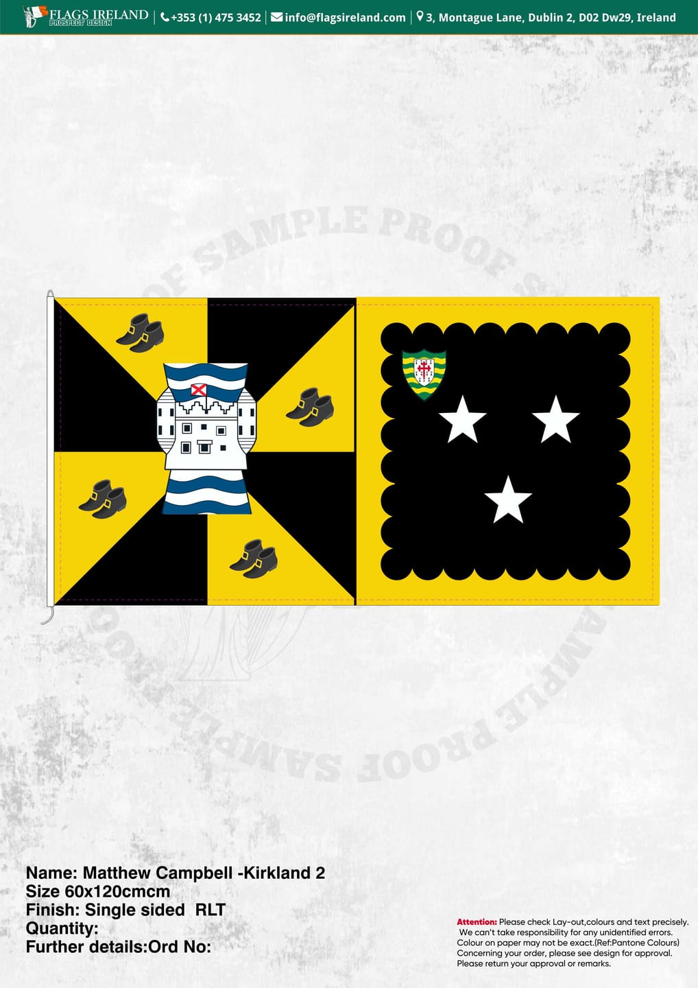 Customer photo review of Personalised Standard Flag