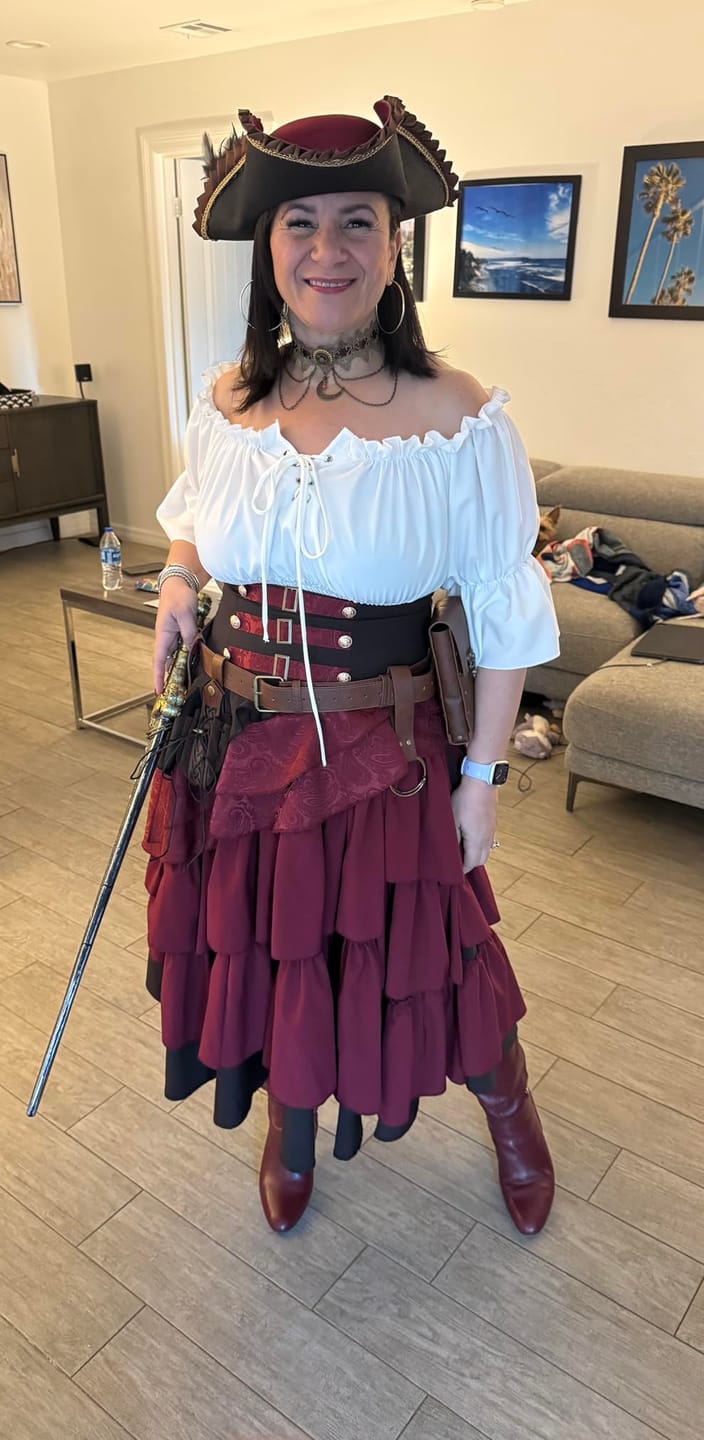 Customer photo review of Layered Steampunk skirt