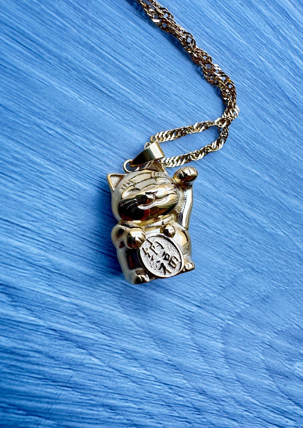 Customer photo review of Lucky Cat Happiness Necklace