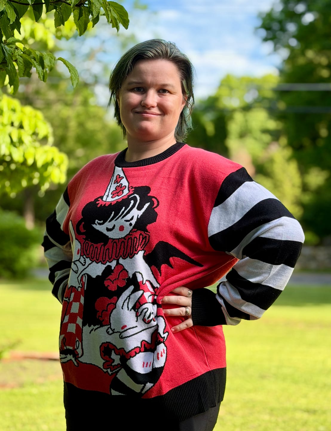 Customer photo review of Vampire Clown Sweater