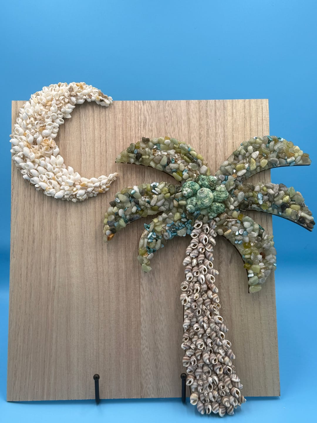 Customer photo review of Unfinished Wood Crescent Moon Shape | DIY Celestial Night Sky Craft Cutout | Up to 36"