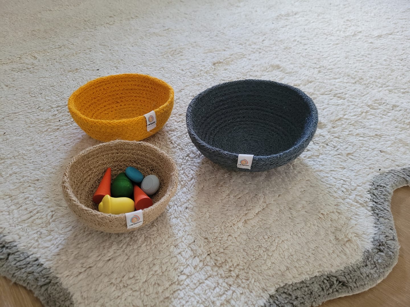 Customer photo review of 3 kleine Jutekörbchen im Set (respiin, beach)
