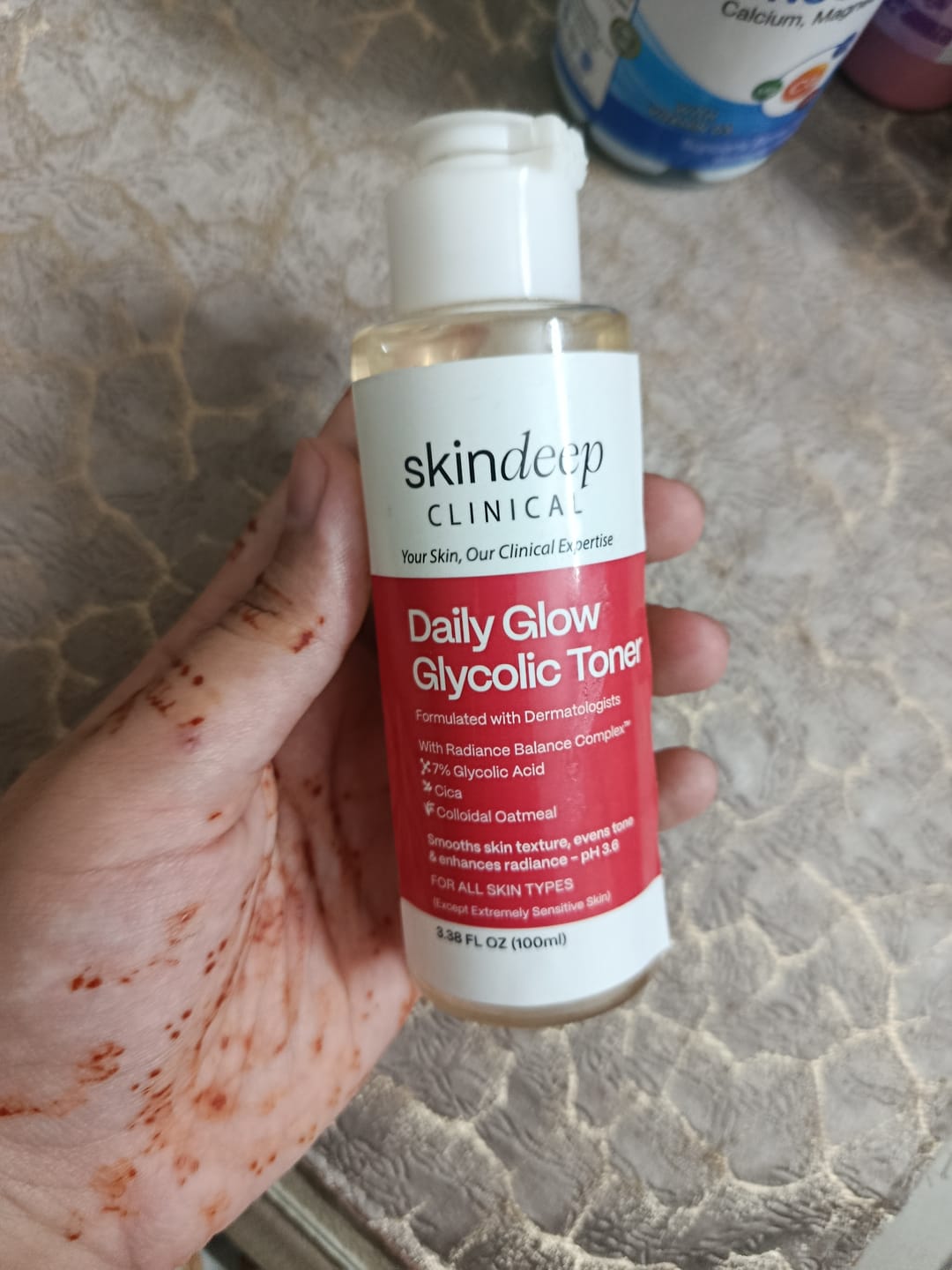 Customer photo review of Daily Glow Glycolic Toner