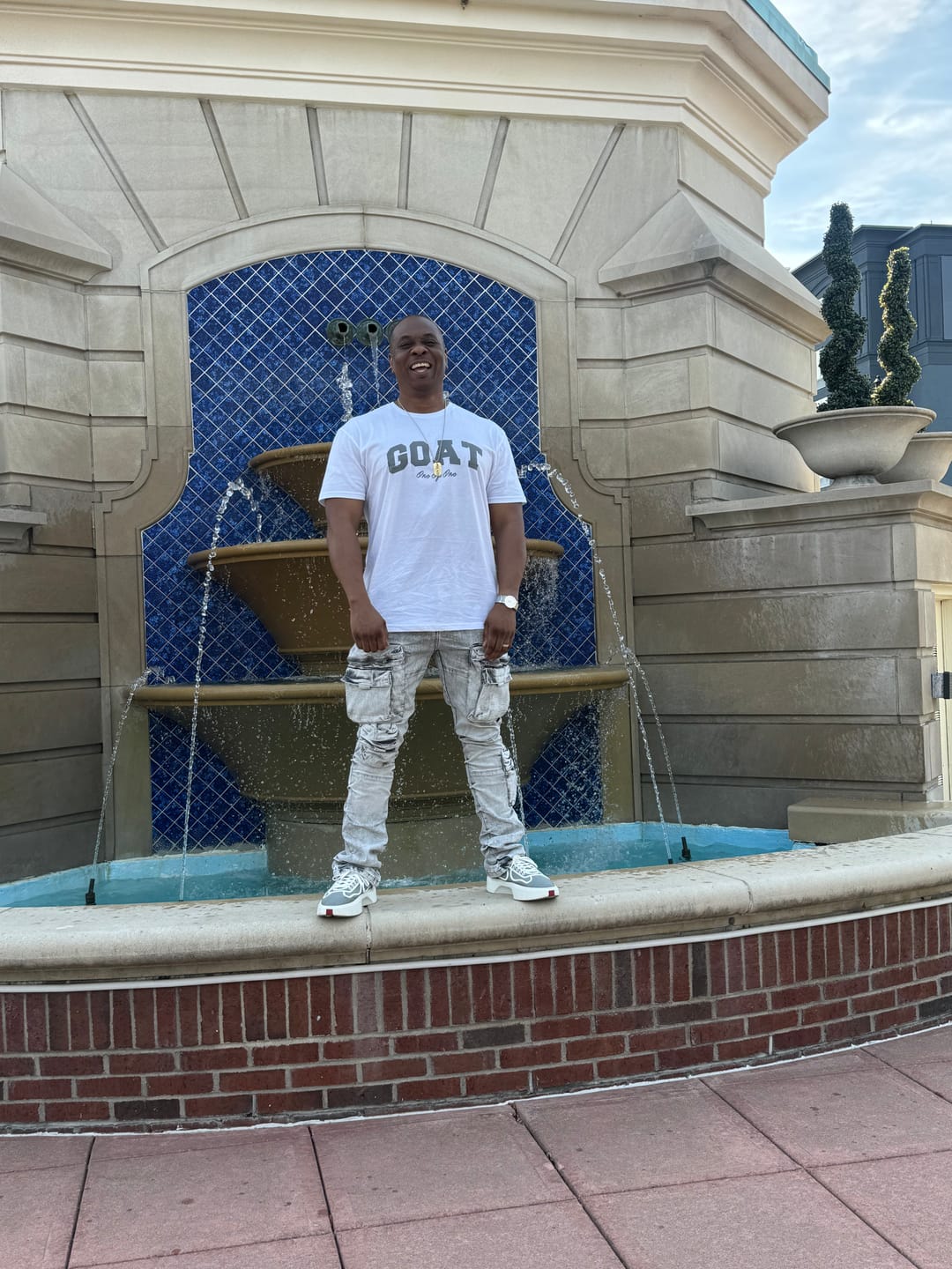 Customer photo review of Goat Tee (Grey Logo)
