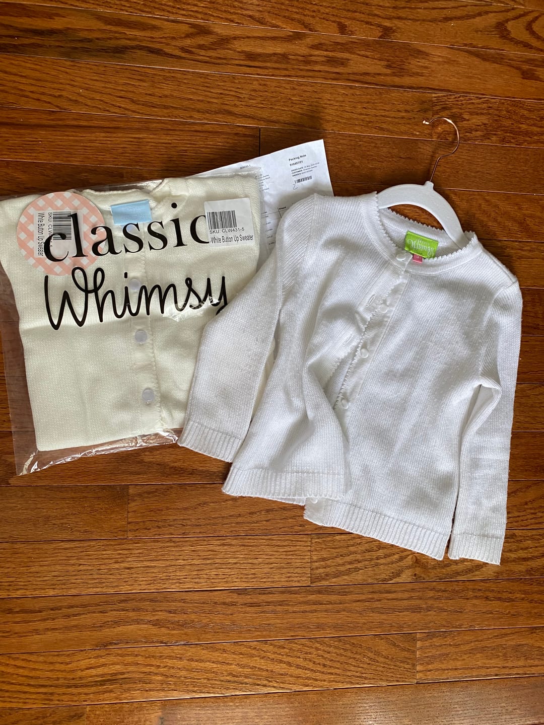 Customer photo review of White Button Up Sweater